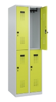 C+P Doppelstock-Spind 049300-32 Evolo PLUS bodenstehend 3 Abt.400mm je 2 Fächer Drehriegel (HxBxT)1850x1200x500mm 9016/6019