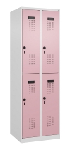 C+P Doppelstock-Spind 049300-32 Evolo PLUS bodenstehend 3 Abt.400mm je 2 Fächer Drehriegel (HxBxT)1850x1200x500mm 9016/6019