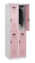 C+P Doppelstock-Spind 049300-32 Evolo PLUS bodenstehend 3 Abt.400mm je 2 Fächer Drehriegel (HxBxT)1850x1200x500mm 9016/6019
