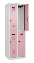 C+P Doppelstock-Spind 049300-32 Evolo PLUS bodenstehend 3 Abt.400mm je 2 Fächer Drehriegel (HxBxT)1850x1200x500mm 9016/6019