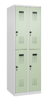 C+P Doppelstock-Spind 049300-32 Evolo PLUS bodenstehend 3 Abt.400mm je 2 Fächer Drehriegel (HxBxT)1850x1200x500mm 9016/6019