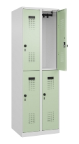 C+P Doppelstock-Spind 049300-32 Evolo PLUS bodenstehend 3 Abt.400mm je 2 Fächer Drehriegel (HxBxT)1850x1200x500mm 9016/6019