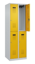 C+P Doppelstock-Spind 049300-32 Evolo PLUS bodenstehend 3 Abt.400mm je 2 Fächer Drehriegel (HxBxT)1850x1200x500mm 9016/6019