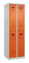 C+P Doppelstock-Spind 049300-32 Evolo PLUS bodenstehend 3 Abt.400mm je 2 Fächer Drehriegel (HxBxT)1850x1200x500mm 9016/6019