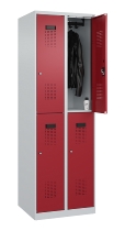 C+P Doppelstock-Spind 049300-32 Evolo PLUS bodenstehend 3 Abt.400mm je 2 Fächer Drehriegel (HxBxT)1850x1200x500mm 9016/6019