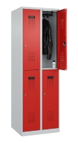 C+P Doppelstock-Spind 049300-32 Evolo PLUS bodenstehend 3 Abt.400mm je 2 Fächer Drehriegel (HxBxT)1850x1200x500mm 9016/6019