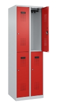 C+P Doppelstock-Spind 049300-32 Evolo PLUS bodenstehend 3 Abt.400mm je 2 Fächer Drehriegel (HxBxT)1850x1200x500mm 9016/6019