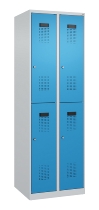 C+P Doppelstock-Spind 049300-32 Evolo PLUS bodenstehend 3 Abt.400mm je 2 Fächer Drehriegel (HxBxT)1850x1200x500mm 9016/6019