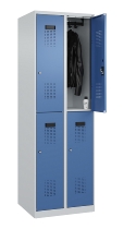 C+P Doppelstock-Spind 049300-32 Evolo PLUS bodenstehend 3 Abt.400mm je 2 Fächer Drehriegel (HxBxT)1850x1200x500mm 9016/6019