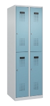 C+P Doppelstock-Spind 049300-32 Evolo PLUS bodenstehend 3 Abt.400mm je 2 Fächer Drehriegel (HxBxT)1850x1200x500mm 9016/6019