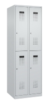 C+P Doppelstock-Spind 049300-32 Evolo PLUS bodenstehend 3 Abt.400mm je 2 Fächer Drehriegel (HxBxT)1850x1200x500mm 9016/6019