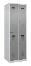 C+P Doppelstock-Spind 049300-32 Evolo PLUS bodenstehend 3 Abt.400mm je 2 Fächer Drehriegel (HxBxT)1850x1200x500mm 9016/6019