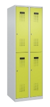 C+P Doppelstock-Spind 049300-32 Evolo PLUS bodenstehend 3 Abt.400mm je 2 Fächer Drehriegel (HxBxT)1850x1200x500mm 9016/6019