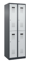 C+P Doppelstock-Spind 049300-32 Evolo PLUS bodenstehend 3 Abt.400mm je 2 Fächer Drehriegel (HxBxT)1850x1200x500mm 9016/6019