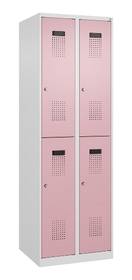 C+P Doppelstock-Spind 049300-32 Evolo PLUS bodenstehend 3 Abt.400mm je 2 Fächer Drehriegel (HxBxT)1850x1200x500mm 9016/6019