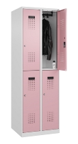 C+P Doppelstock-Spind 049300-32 Evolo PLUS bodenstehend 3 Abt.400mm je 2 Fächer Drehriegel (HxBxT)1850x1200x500mm 9016/6019