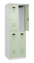 C+P Doppelstock-Spind 049300-32 Evolo PLUS bodenstehend 3 Abt.400mm je 2 Fächer Drehriegel (HxBxT)1850x1200x500mm 9016/6019