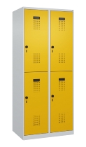 C+P Doppelstock-Spind 049300-32 Evolo PLUS bodenstehend 3 Abt.400mm je 2 Fächer Drehriegel (HxBxT)1850x1200x500mm 9016/6019