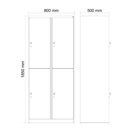 C+P Doppelstock-Spind 049300-32 Evolo PLUS bodenstehend 3 Abt.400mm je 2 Fächer Drehriegel (HxBxT)1850x1200x500mm 9016/6019