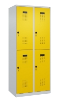 C+P Doppelstock-Spind 049300-32 Evolo PLUS bodenstehend 3 Abt.400mm je 2 Fächer Drehriegel (HxBxT)1850x1200x500mm 9016/6019