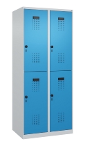 C+P Doppelstock-Spind 049300-32 Evolo PLUS bodenstehend 3 Abt.400mm je 2 Fächer Drehriegel (HxBxT)1850x1200x500mm 9016/6019