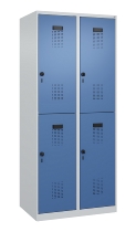 C+P Doppelstock-Spind 049300-32 Evolo PLUS bodenstehend 3 Abt.400mm je 2 Fächer Drehriegel (HxBxT)1850x1200x500mm 9016/6019