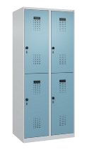 C+P Doppelstock-Spind 049300-32 Evolo PLUS bodenstehend 3 Abt.400mm je 2 Fächer Drehriegel (HxBxT)1850x1200x500mm 9016/6019