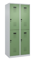C+P Doppelstock-Spind 049300-32 Evolo PLUS bodenstehend 3 Abt.400mm je 2 Fächer Drehriegel (HxBxT)1850x1200x500mm 9016/6019