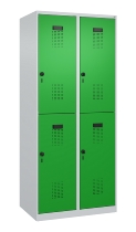 C+P Doppelstock-Spind 049300-32 Evolo PLUS bodenstehend 3 Abt.400mm je 2 Fächer Drehriegel (HxBxT)1850x1200x500mm 9016/6019