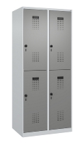 C+P Doppelstock-Spind 049300-32 Evolo PLUS bodenstehend 3 Abt.400mm je 2 Fächer Drehriegel (HxBxT)1850x1200x500mm 9016/6019