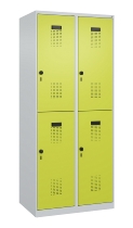 C+P Doppelstock-Spind 049300-32 Evolo PLUS bodenstehend 3 Abt.400mm je 2 Fächer Drehriegel (HxBxT)1850x1200x500mm 9016/6019