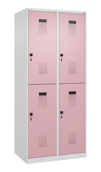 C+P Doppelstock-Spind 049300-32 Evolo PLUS bodenstehend 3 Abt.400mm je 2 Fächer Drehriegel (HxBxT)1850x1200x500mm 9016/6019