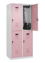 C+P Doppelstock-Spind 049300-32 Evolo PLUS bodenstehend 3 Abt.400mm je 2 Fächer Drehriegel (HxBxT)1850x1200x500mm 9016/6019