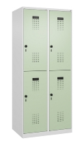 C+P Doppelstock-Spind 049300-32 Evolo PLUS bodenstehend 3 Abt.400mm je 2 Fächer Drehriegel (HxBxT)1850x1200x500mm 9016/6019