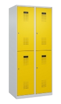 C+P Doppelstock-Spind 049300-32 Evolo PLUS bodenstehend 3 Abt.400mm je 2 Fächer Drehriegel (HxBxT)1850x1200x500mm 9016/6019