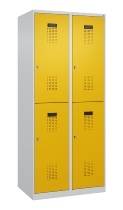 C+P Doppelstock-Spind 049300-32 Evolo PLUS bodenstehend 3 Abt.400mm je 2 Fächer Drehriegel (HxBxT)1850x1200x500mm 9016/6019