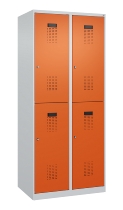 C+P Doppelstock-Spind 049300-32 Evolo PLUS bodenstehend 3 Abt.400mm je 2 Fächer Drehriegel (HxBxT)1850x1200x500mm 9016/6019