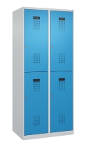 C+P Doppelstock-Spind 049300-32 Evolo PLUS bodenstehend 3 Abt.400mm je 2 Fächer Drehriegel (HxBxT)1850x1200x500mm 9016/6019