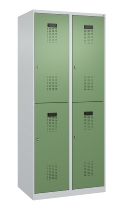 C+P Doppelstock-Spind 049300-32 Evolo PLUS bodenstehend 3 Abt.400mm je 2 Fächer Drehriegel (HxBxT)1850x1200x500mm 9016/6019