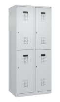 C+P Doppelstock-Spind 049300-32 Evolo PLUS bodenstehend 3 Abt.400mm je 2 Fächer Drehriegel (HxBxT)1850x1200x500mm 9016/6019
