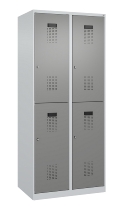 C+P Doppelstock-Spind 049300-32 Evolo PLUS bodenstehend 3 Abt.400mm je 2 Fächer Drehriegel (HxBxT)1850x1200x500mm 9016/6019
