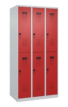 C+P Doppelstock-Spind 049300-32 Evolo PLUS bodenstehend 3 Abt.400mm je 2 Fächer Drehriegel (HxBxT)1850x1200x500mm 9016/6019