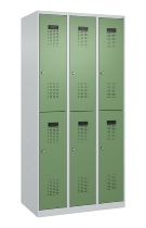 C+P Doppelstock-Spind 049300-32 Evolo PLUS bodenstehend 3 Abt.400mm je 2 Fächer Drehriegel (HxBxT)1850x1200x500mm 9016/6019