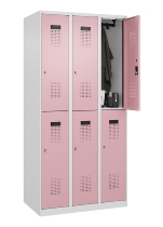 C+P Doppelstock-Spind 049300-32 Evolo PLUS bodenstehend 3 Abt.400mm je 2 Fächer Drehriegel (HxBxT)1850x1200x500mm 9016/6019