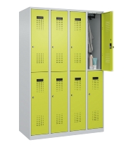 C+P Doppelstock-Spind 049300-32 Evolo PLUS bodenstehend 3 Abt.400mm je 2 Fächer Drehriegel (HxBxT)1850x1200x500mm 9016/6019