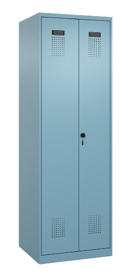 C+P Wäsche-/Garderobenspind Evolo PLUS 049620-22 mit Sockel 2 Abt.je 400mm Zylinder (HxBxT) 1950x800x500mm 6037/6037