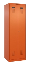 C+P Wäsche-/Garderobenspind Evolo PLUS 049620-22 mit Sockel 2 Abt.je 400mm Zylinder (HxBxT) 1950x800x500mm 6037/6037