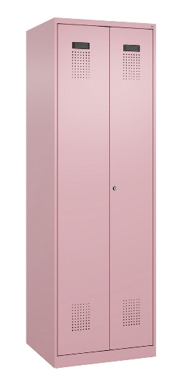 C+P Wäsche-/Garderobenspind Evolo PLUS 049620-22 mit Sockel 2 Abt.je 400mm Zylinder (HxBxT) 1950x800x500mm 6037/6037