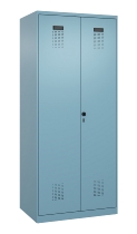 C+P Wäsche-/Garderobenspind Evolo PLUS 049620-22 mit Sockel 2 Abt.je 400mm Zylinder (HxBxT) 1950x800x500mm 6037/6037