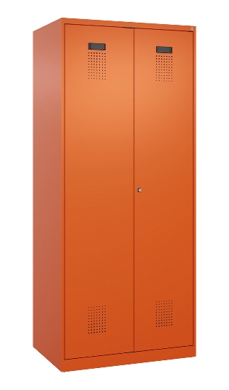 C+P Wäsche-/Garderobenspind Evolo PLUS 049620-22 mit Sockel 2 Abt.je 400mm Zylinder (HxBxT) 1950x800x500mm 6037/6037